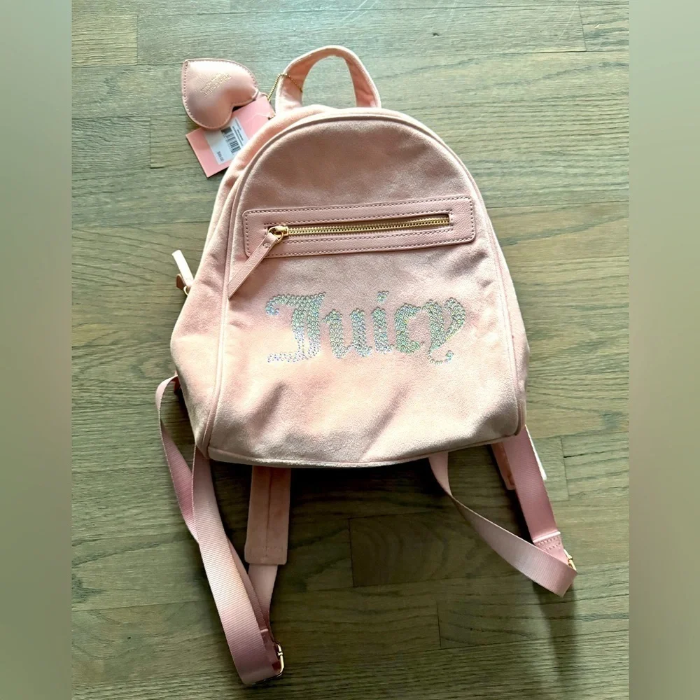 NWT Juicy Couture suede pink backpack